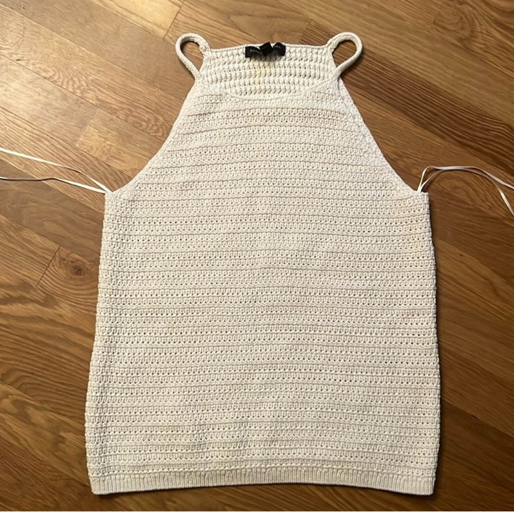 Banana Republic Cream Cropped Backless Tank Top